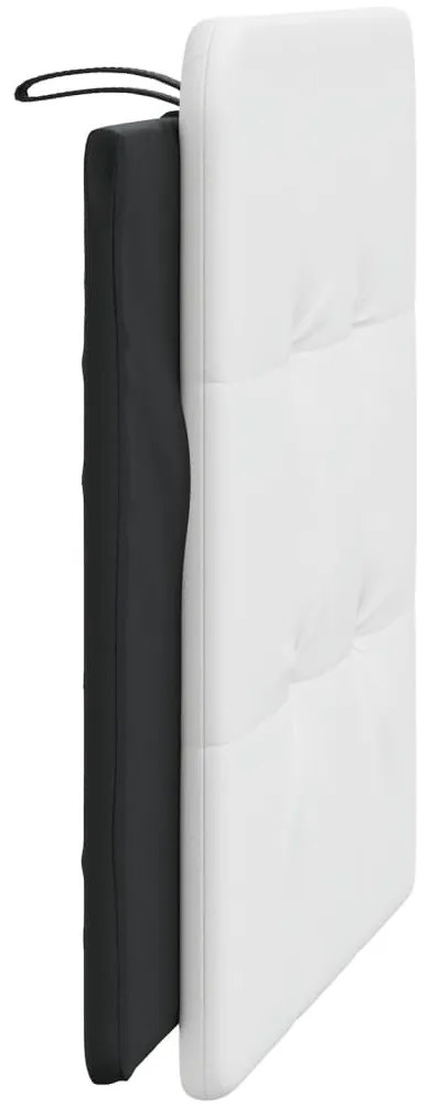 Almofadão de cabeceira 100 cm couro artificial preto e branco