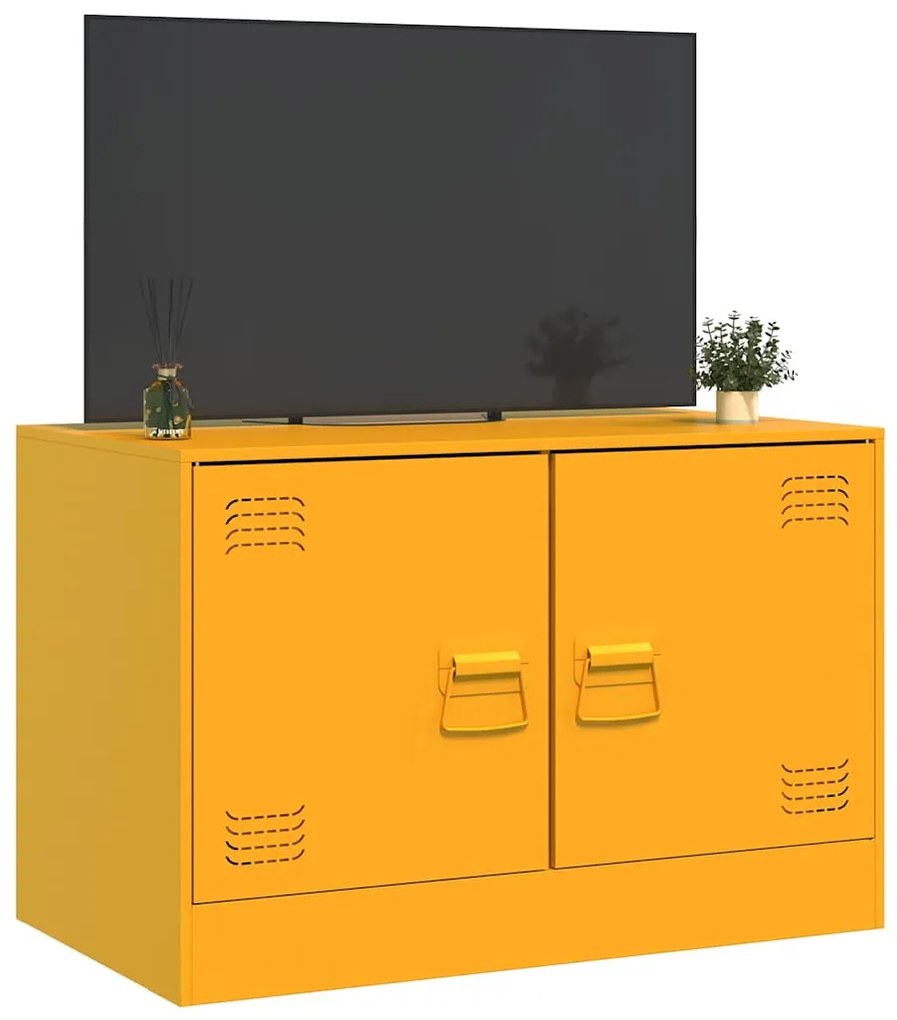Móvel de TV 67x39x44 cm aço amarelo mostarda