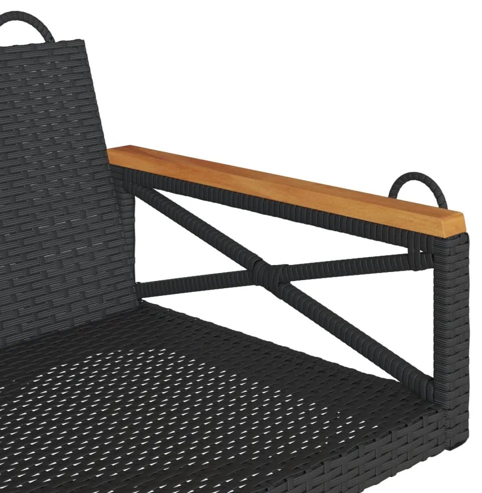 Banco baloiço 109x62x40 cm vime PE preto