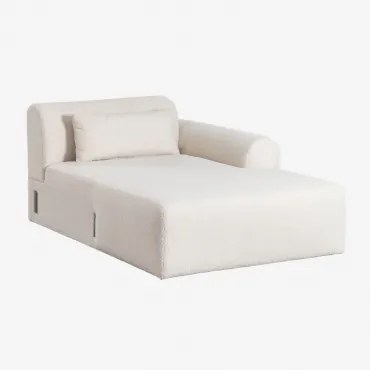 Módulo Chaise Longue Direito Para Sofá Modular Em Borreguito Borjan Chenille Branco - Sklum