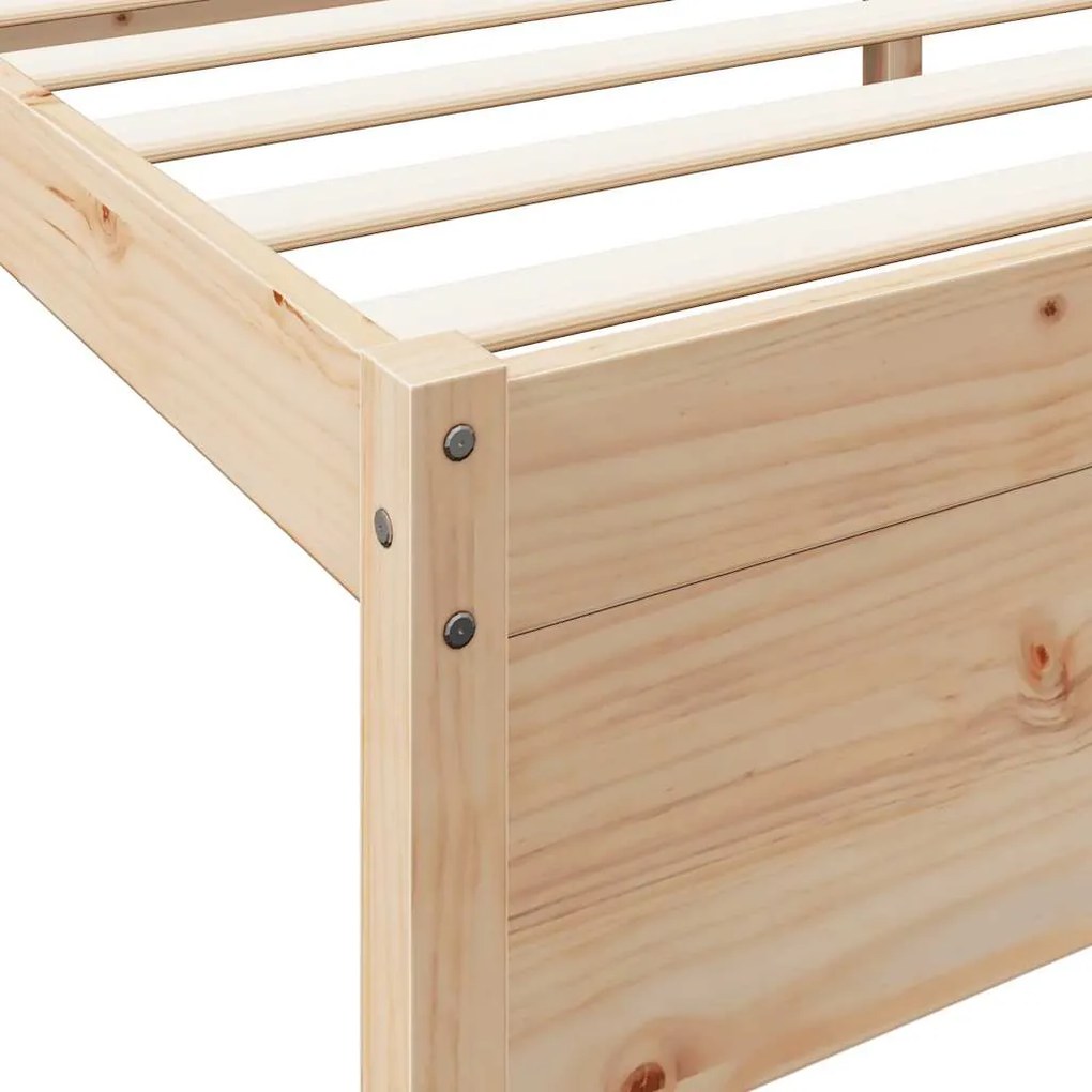 Cama com estante sem colchão 75x190 cm pinho maciço