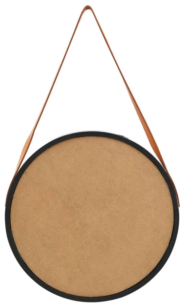 Espelho de parede com alça 50 cm preto