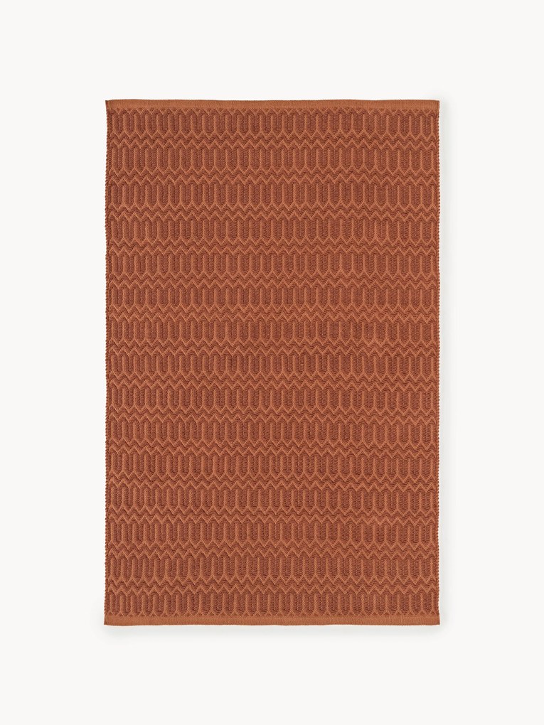 Tapete artesanal para interior e exterior com padrão geométrico Rune