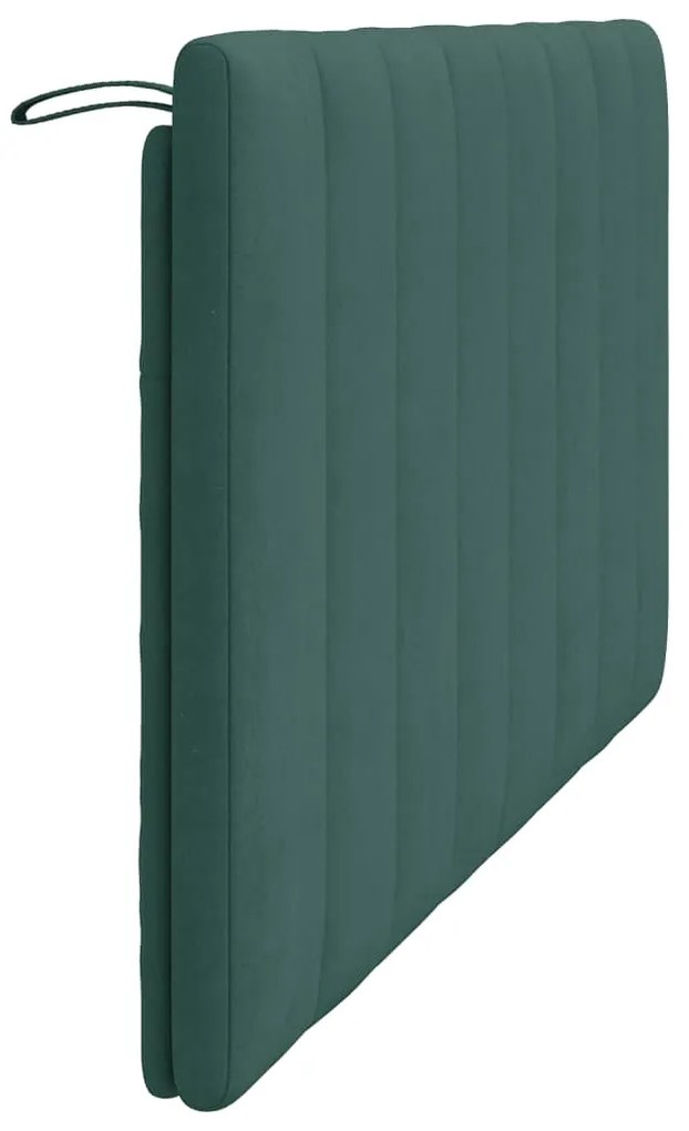 Almofadão de cabeceira 160 cm veludo verde-escuro