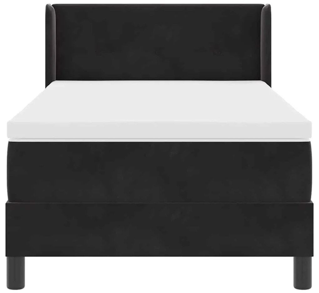 Camaspring vidaXL com colchão Preto 90x190 cm Veludo