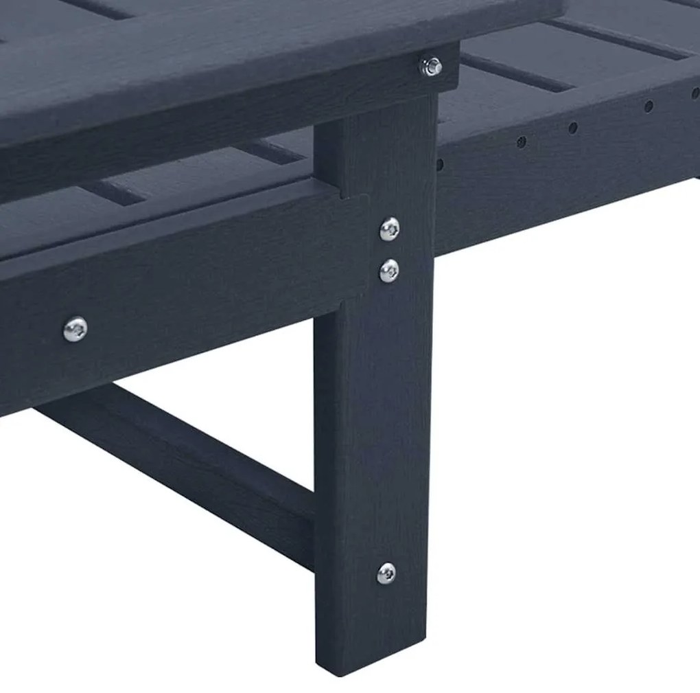 Espreguiçadeiras vidaXL 2 pcs Azul-marinho 162x53x98.5 cm HDPE