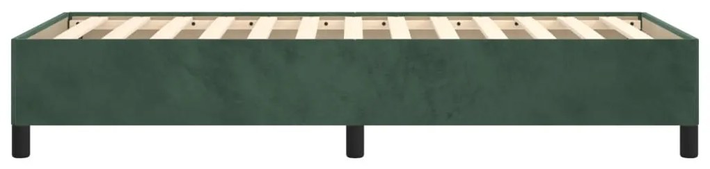 Estrutura de cama 90x190 cm veludo verde-escuro