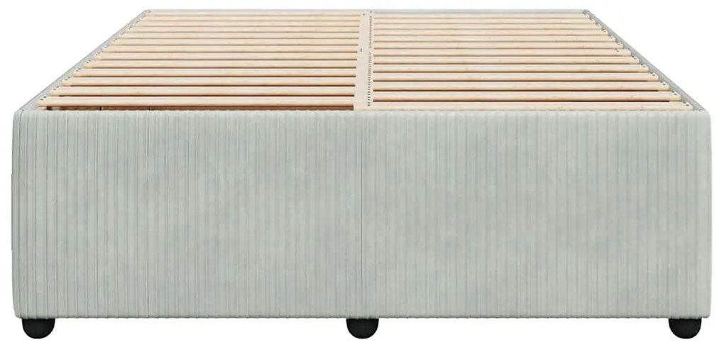 Estrutura de cama sem colchão 160x200 cm veludo cinzento-claro