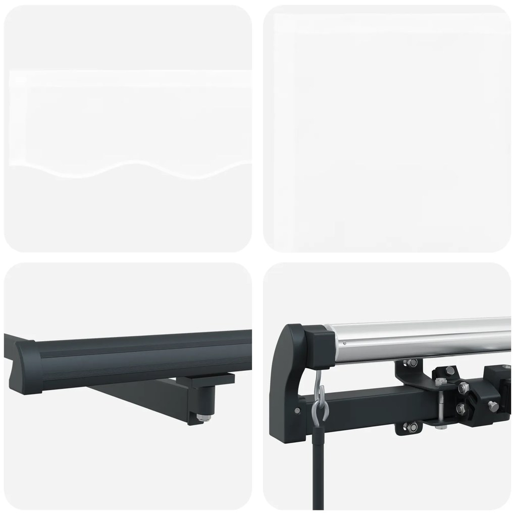 Toldo Retrátil Manual vidaXL Branco 500x350 cm