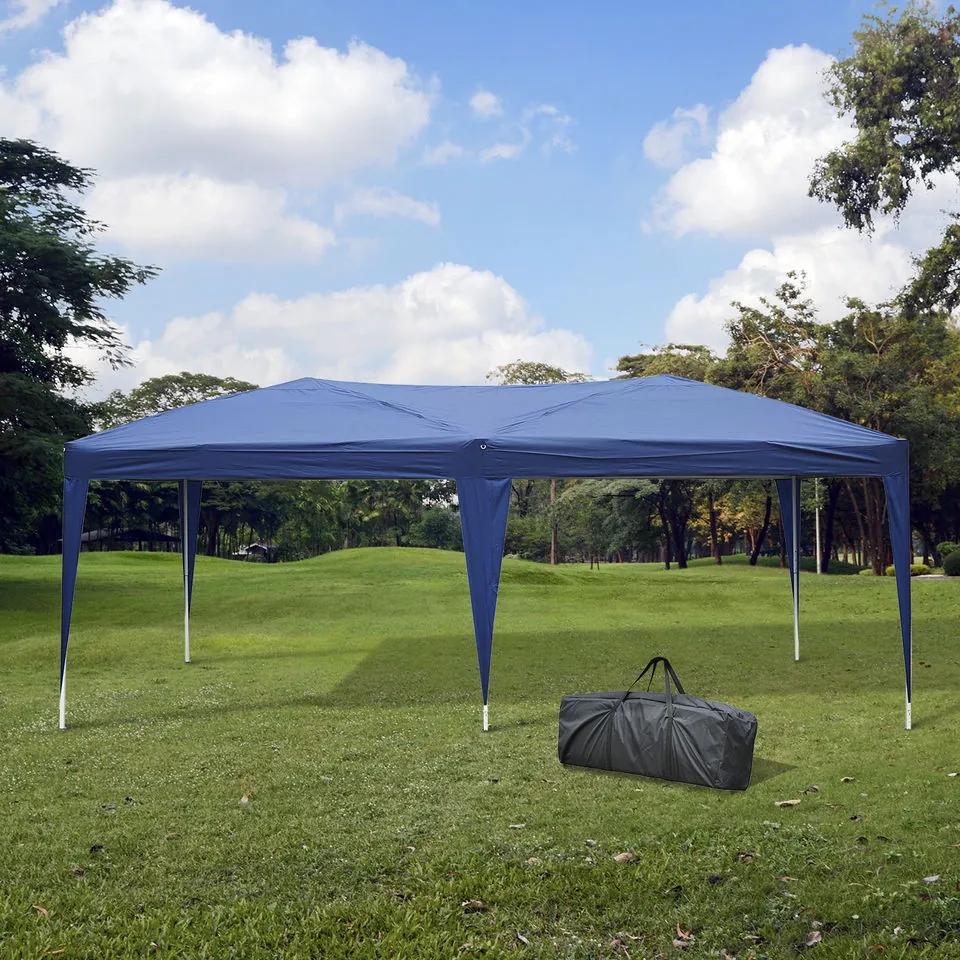 Outsunny Gazebo Tenda para Jardim Camping Festas Eventos casamentos - Cor Azul - 6x3m