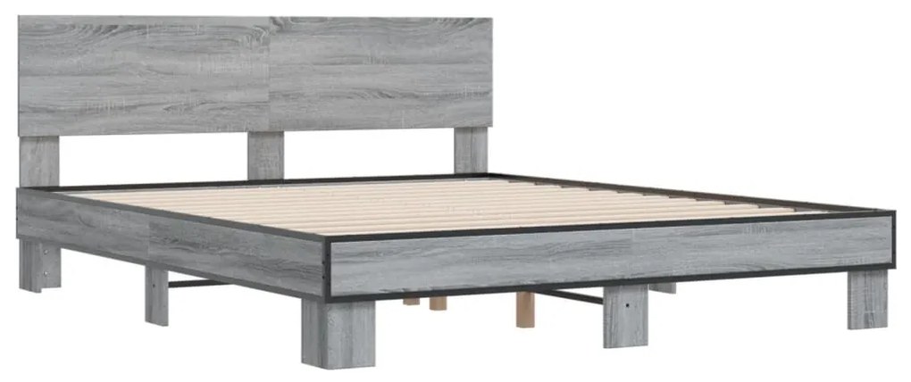 Estrutura de cama 150x200 cm derivados madeira/metal