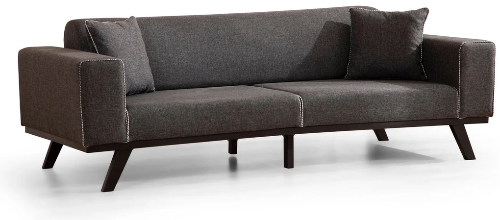 Sofá-Cama de 3 Lugares Leon – Antracite – 222x92x77 cm
