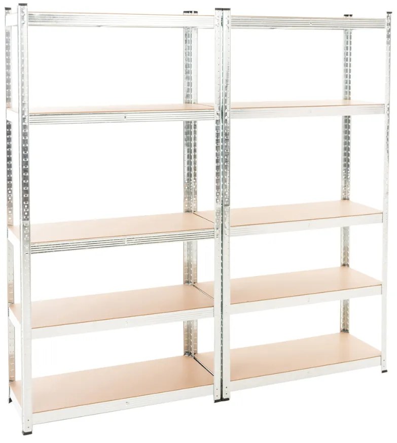 Conjunto de 2 prateleiras para cargas pesadas 90 x 40 x 180 cm Prateado