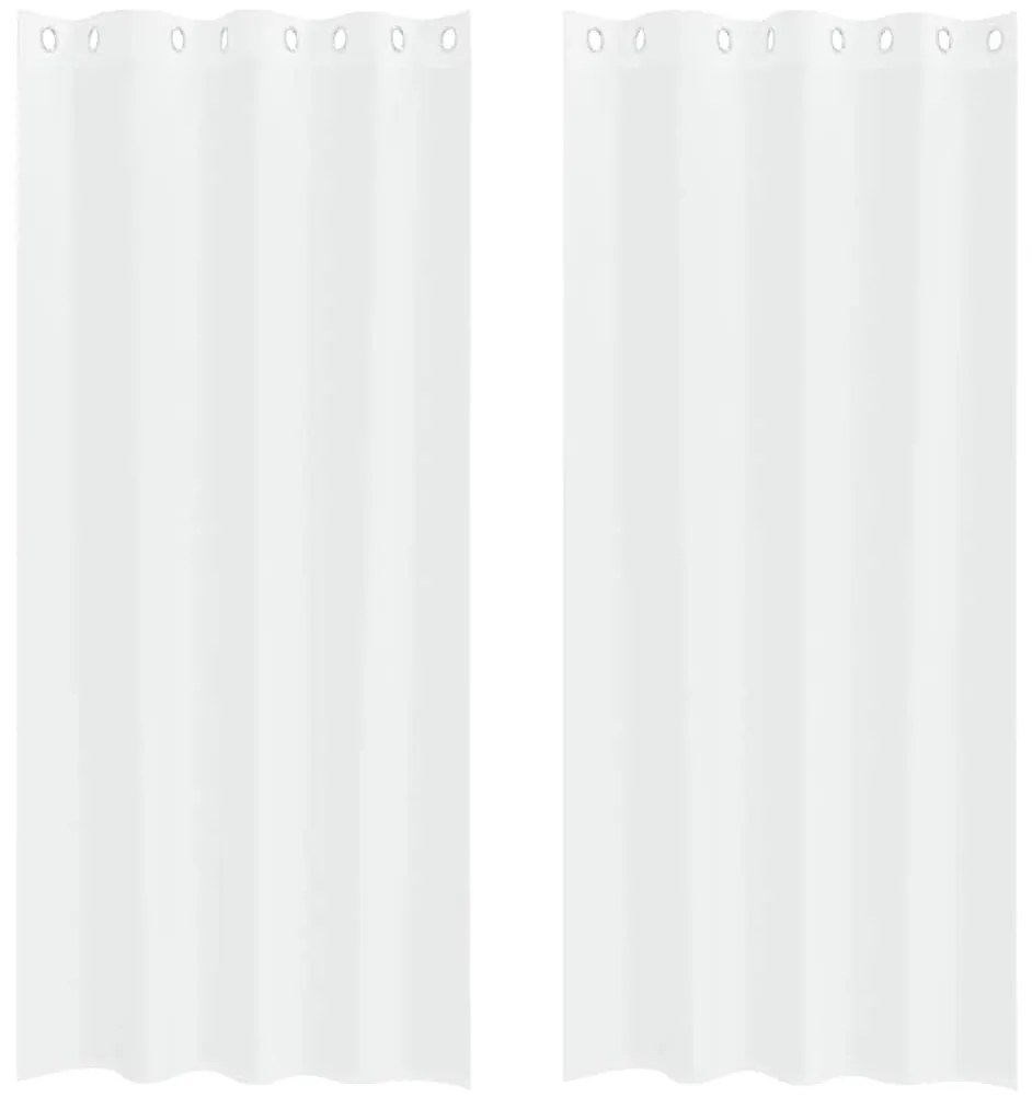 Cortinas com cortinas 2 pcs Branco 140 x 225 cm Poliéster