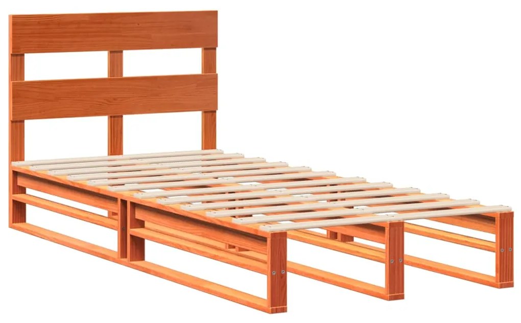 Cama sem colchão 90x190 cm madeira de pinho maciça castanho-mel
