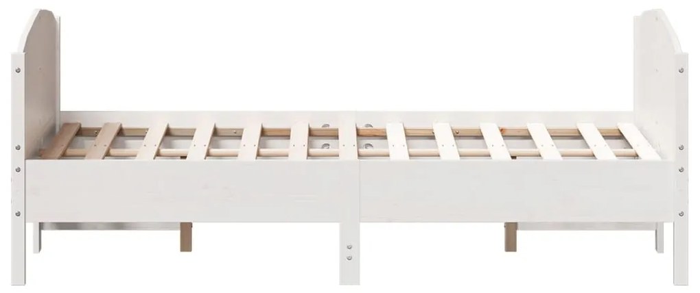 Cama sem colchão 140x190 cm madeira de pinho maciça branco
