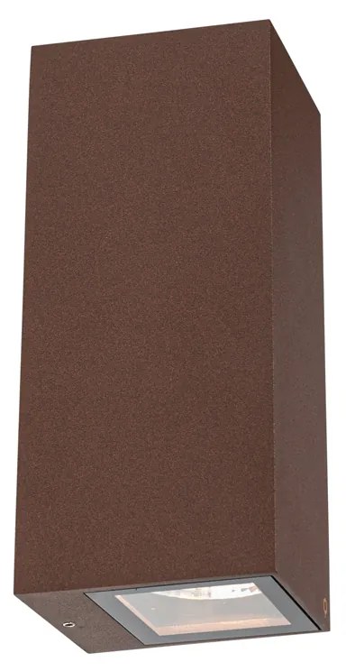 Candeeiro de parede industrial castanho ferrugem 2 luzes AR70 IP54 - Baleno Industrial