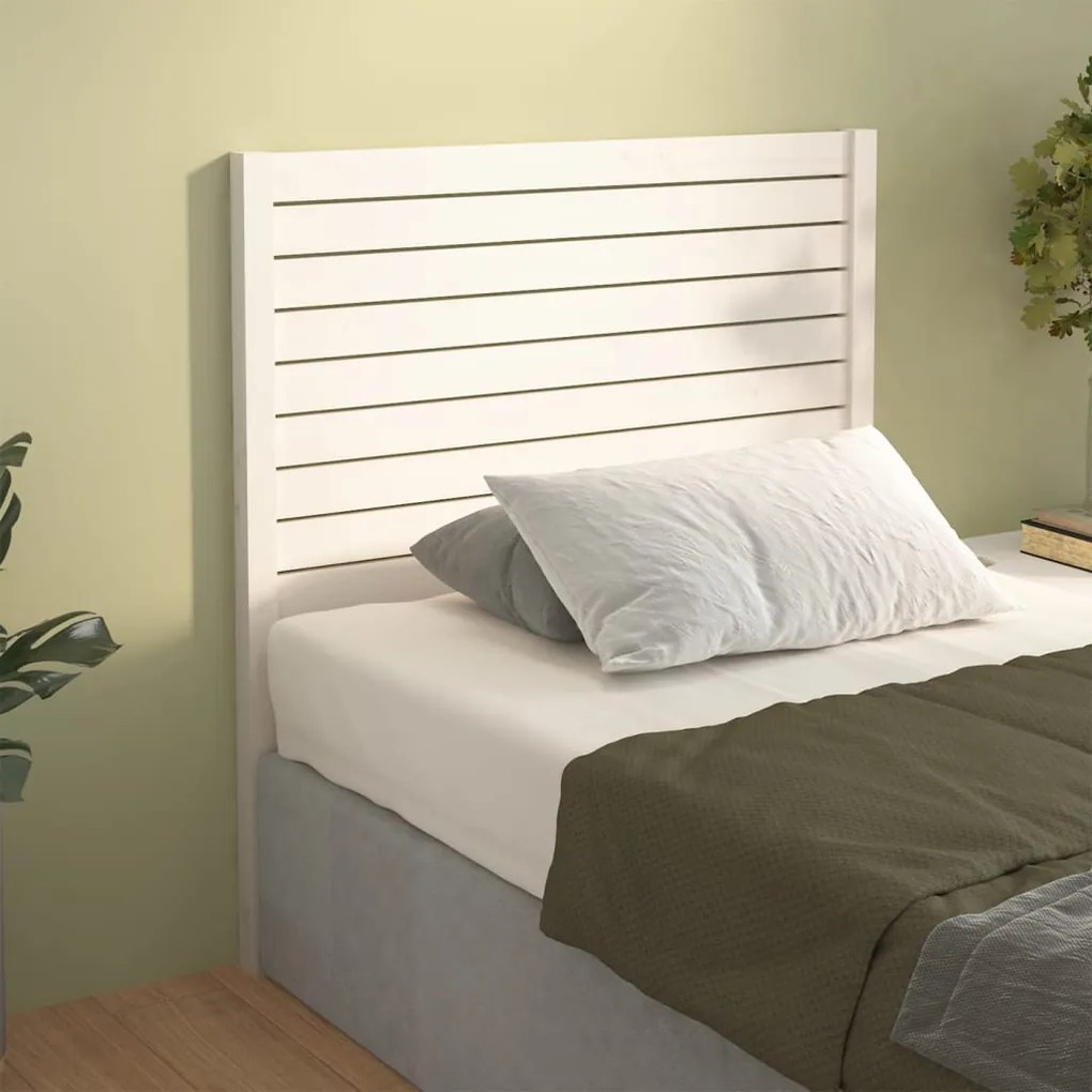 Cabeceira de cama 106x4x100 cm pinho maciço branco