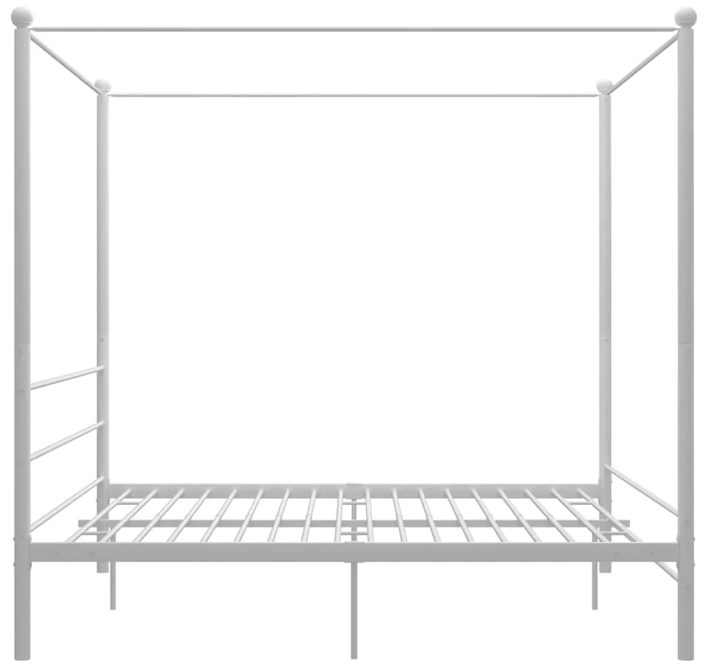 Estrutura de cama com dossel 200x200 cm metal branco