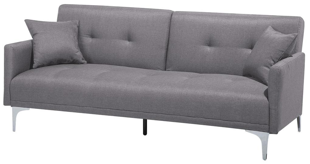 Sofá-cama de 3 lugares em tecido cinzento LUCAN Beliani