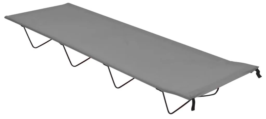 vidaXL Cama de campismo 180x60x19 cm tecido oxford e aço cinzento