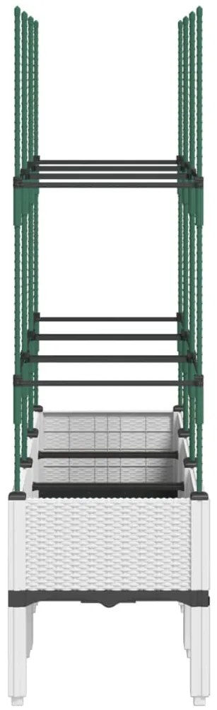 Vaso/floreira de jardim c/ treliça 120x40x142,5 cm PP branco