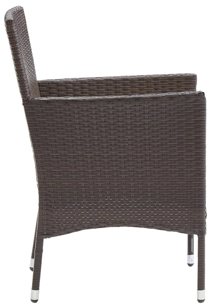 3 pcs conjunto de jantar para jardim castanho