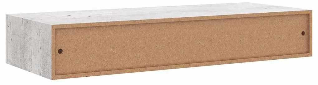 Prateleira parede c/ gaveta MDF 60x23,5x10 cm cinzento-cimento