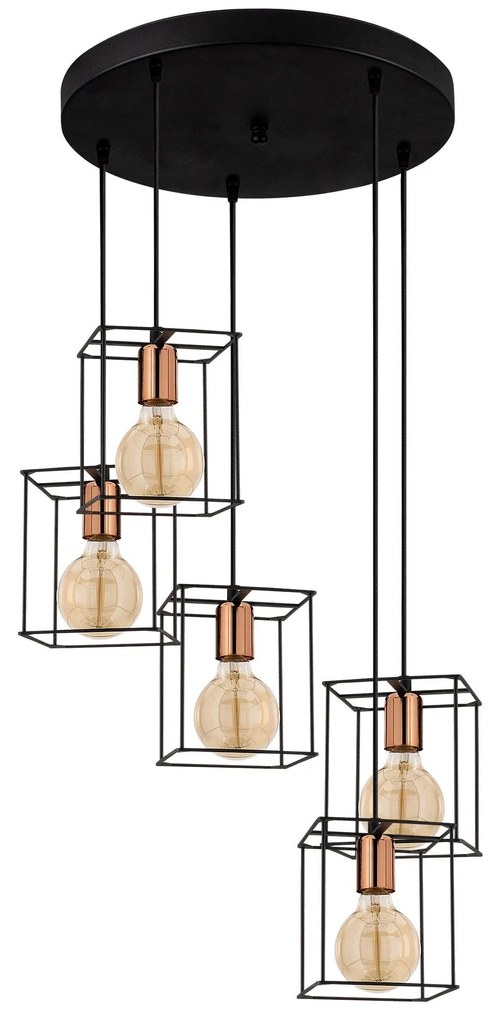 Candeeiro Chandelier Selimiye – Preto – 45cm x 110cm
