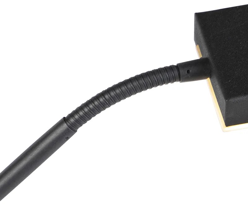 Candeeiro de pé moderno preto com LED e dimmer com luz de leitura - Jazzy