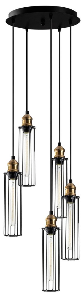 Chandelier Zumra – Preto – 33 cm de Diâmetro x 123 cm de Altura