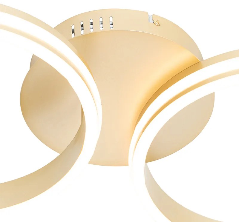 Lâmpada de teto em latão com LED de 3 níveis regulável 2 luzes - Navara Design