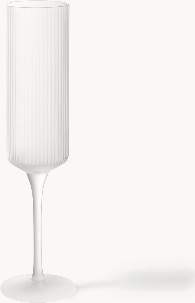 Copos de champanhe de vidro artesanais Ripple, conjunto de 2