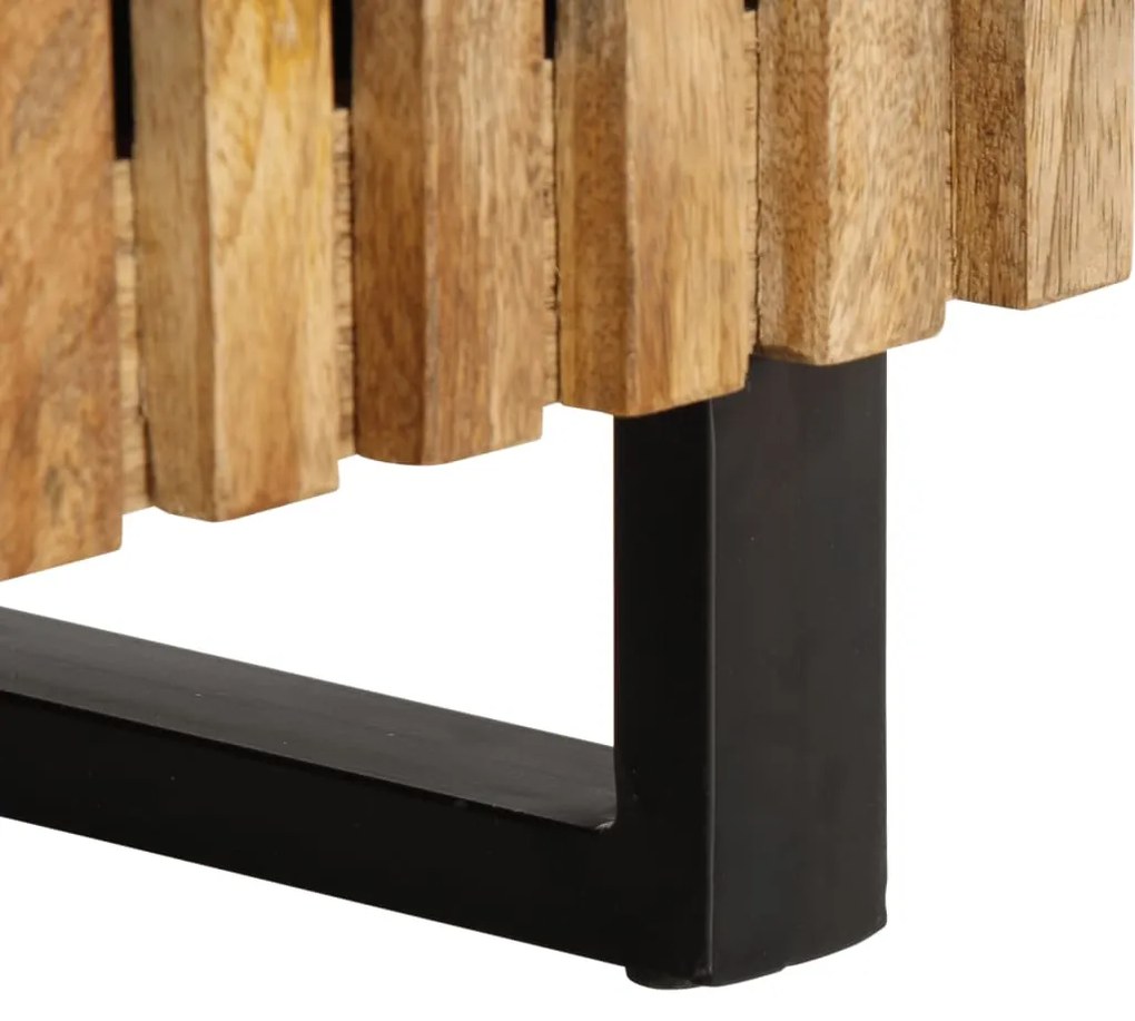 Mesa de centro 80x51x40 cm madeira de mangueira áspera maciça