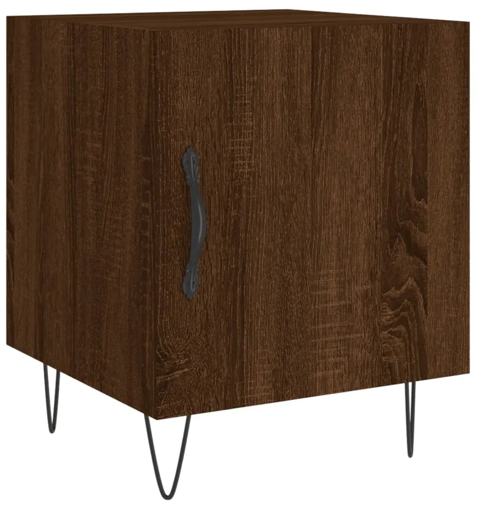 Mesa cabeceira 2pcs 40x40x50cm deriv. madeira carvalho castanho
