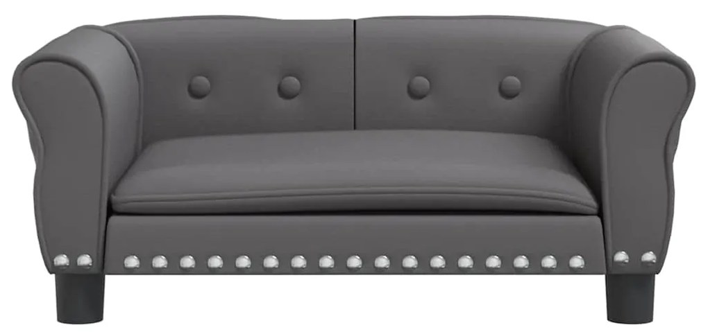 Cama para cães 70x45x30 cm couro artificial cinzento