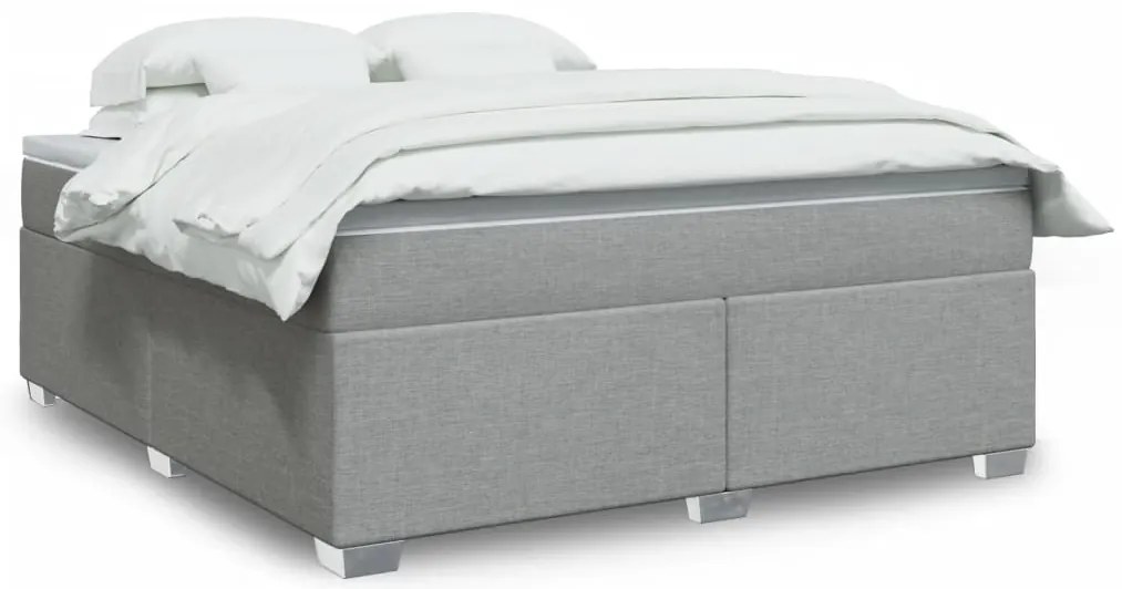 vidaXL Cama com molas/colchão 180x200 cm tecido cinzento-claro
