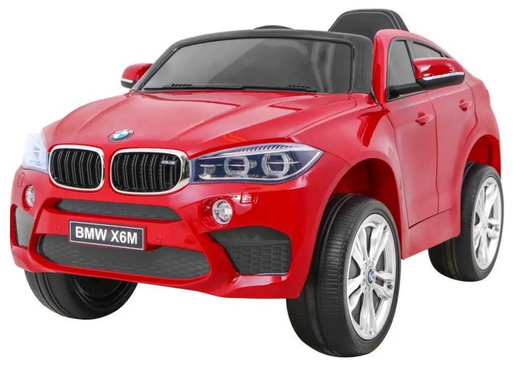 Carro elétrico para Crianças 12V BMW X6M Rodas de EVA, Assento de couro Vermelho Pintado