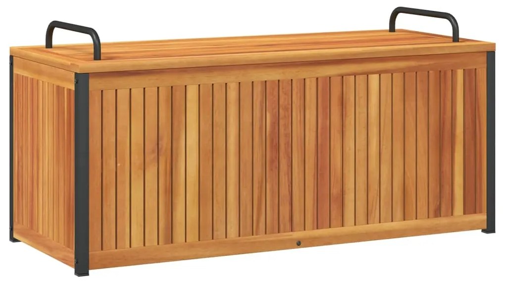Caixa almofadões de exterior 110x45x42/53 cm acácia maciça/aço