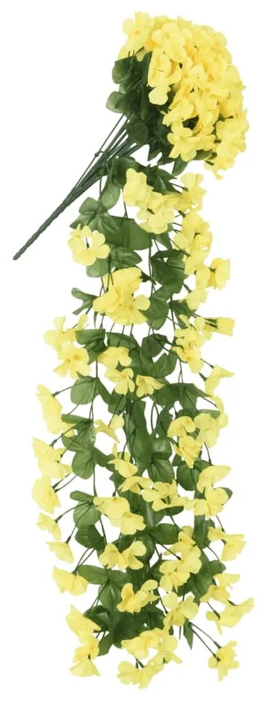 Grinaldas de flores artificiais 3 pcs 85 cm amarelo