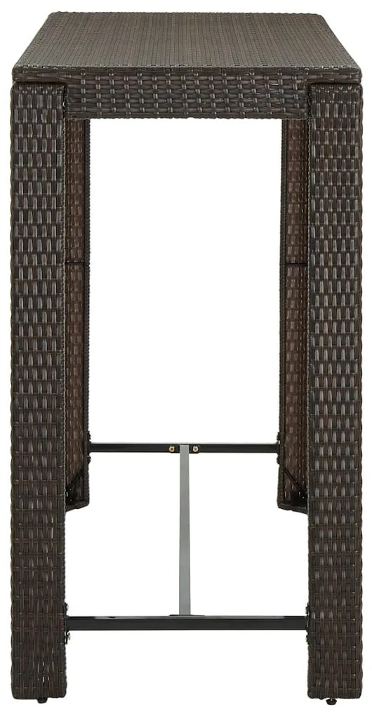 9 pcs conjunto de bar p/ jardim com almofadões vime PE castanho