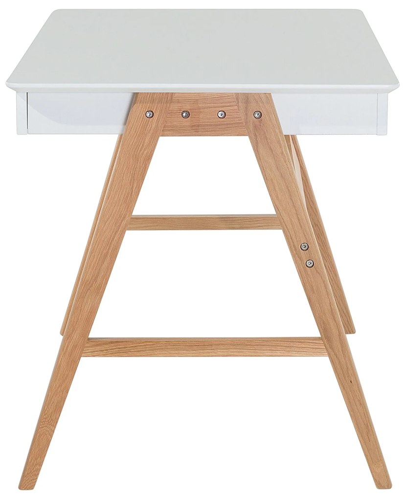 Secretária branca com 2 gavetas 120 x 70 cm SHESLAY Beliani