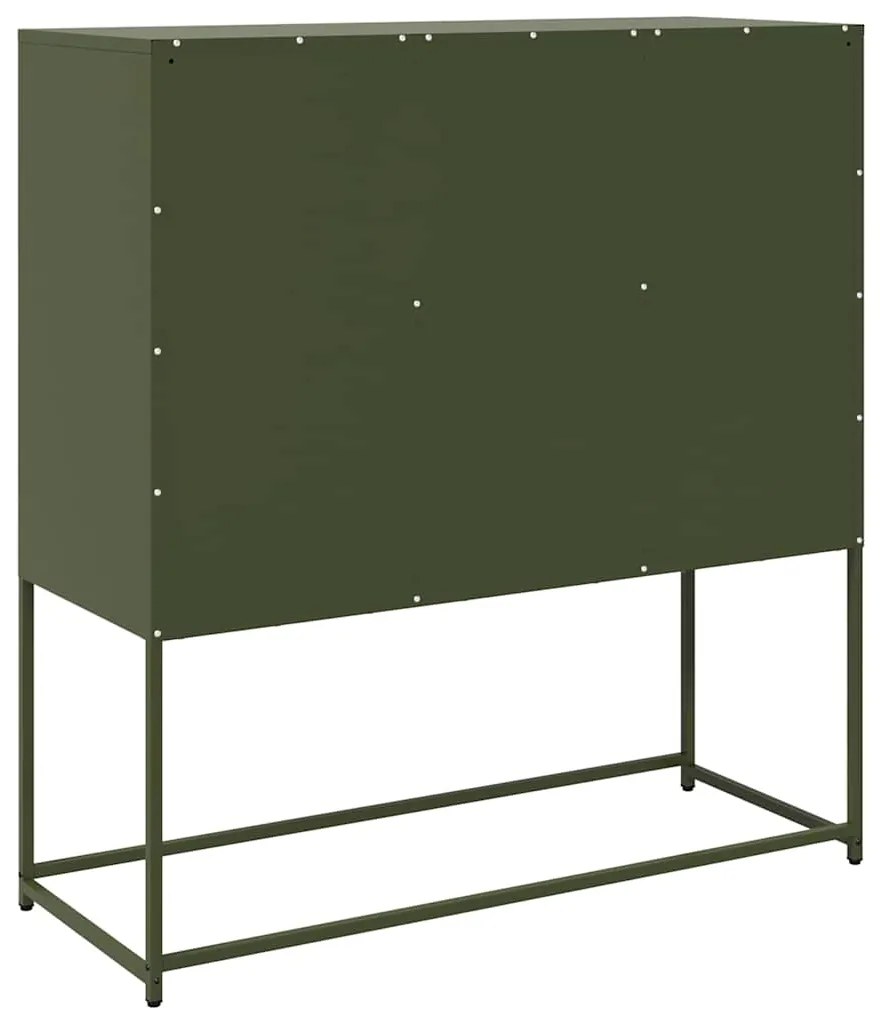 Aparador 100,5x39x107 cm aço laminado a frio verde-azeitona