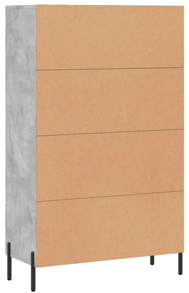 Aparador alto 69,5x31x115 cm derivados de madeira cinza-cimento