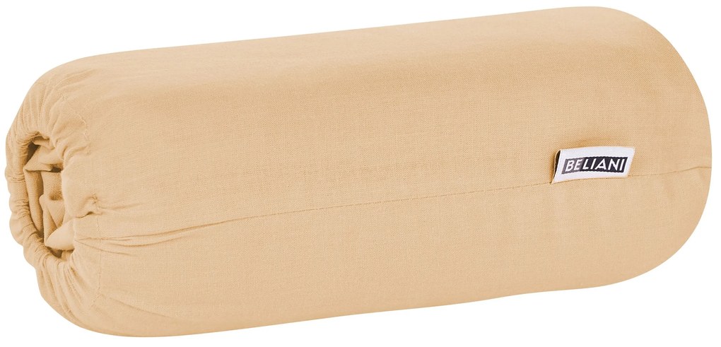 Lençol-capa em algodão cor de areia 90 x 200 cm JANBU Beliani