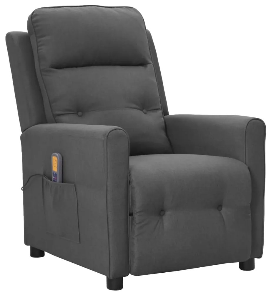 vidaXL Poltrona de massagens tecido cinzento-claro