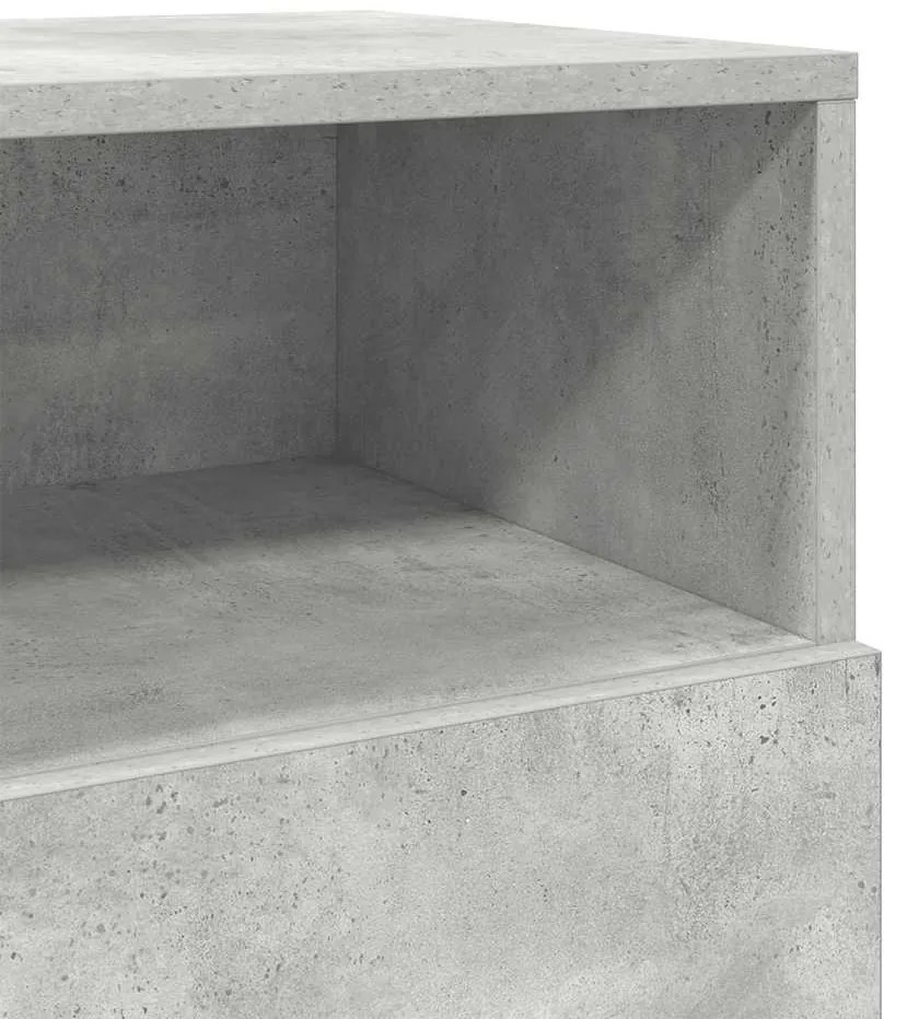 Mesa de cabeceira com 2 gavetas 36x36x68 cm cinzento cimento