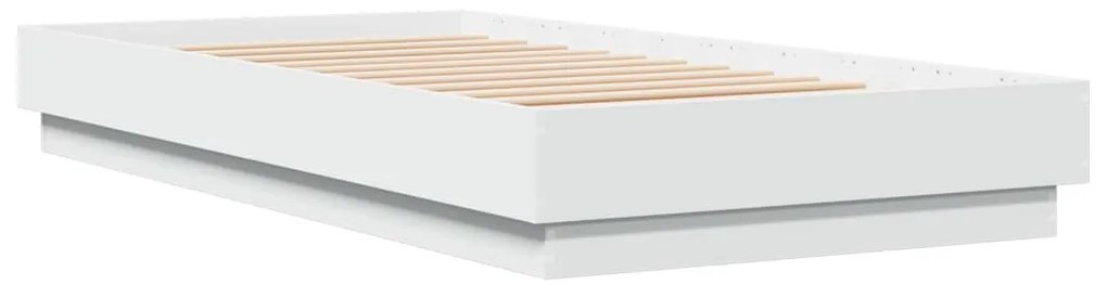 Estrutura de cama com luzes LED 90x190 cm branco