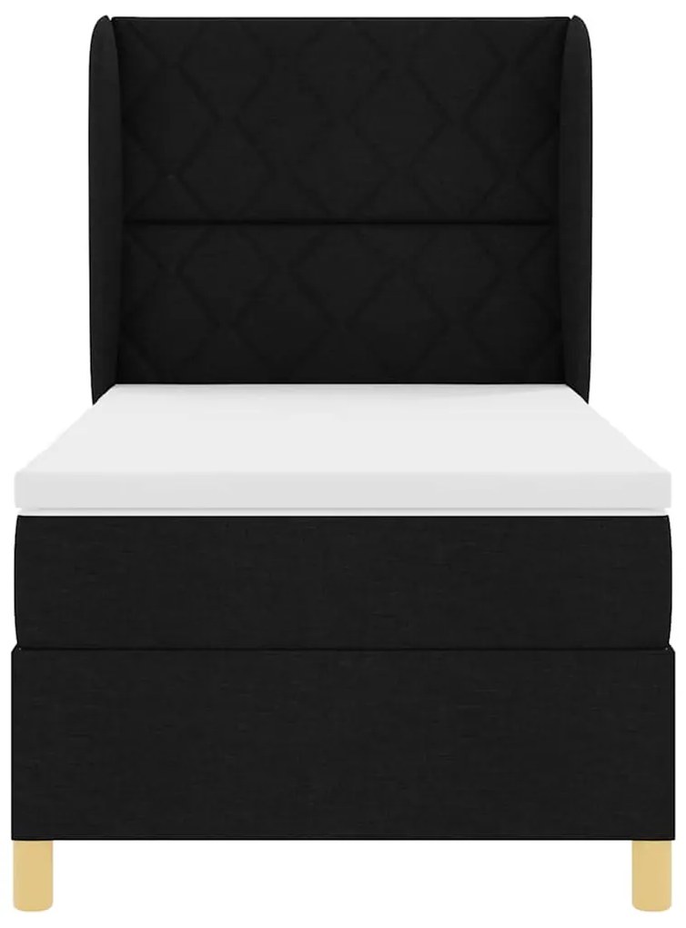 Cama Box com Colchão vidaXL Preta 90x190 cm Tecido