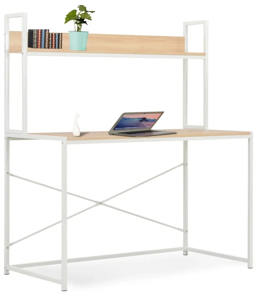 vidaXL Secretária de computador 120x60x138 cm branco e carvalho